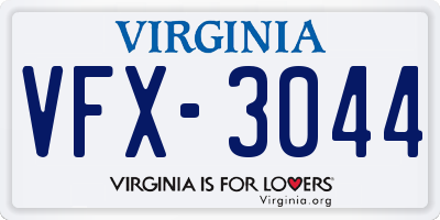 VA license plate VFX3044