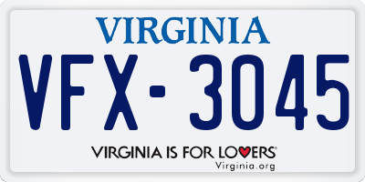 VA license plate VFX3045