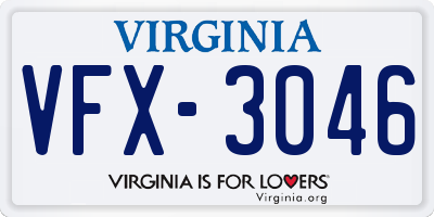 VA license plate VFX3046