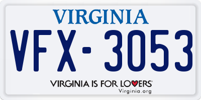 VA license plate VFX3053