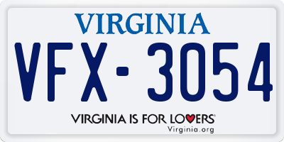 VA license plate VFX3054