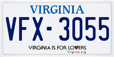 VA license plate VFX3055
