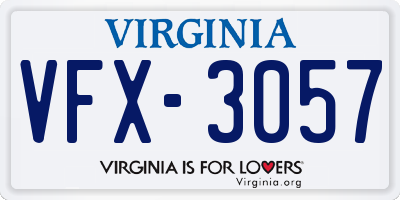 VA license plate VFX3057