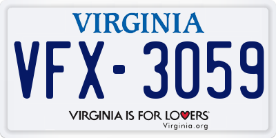 VA license plate VFX3059