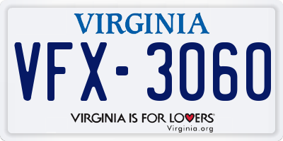 VA license plate VFX3060