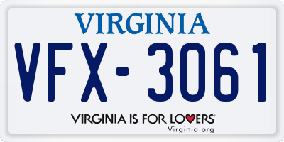 VA license plate VFX3061