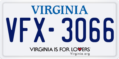 VA license plate VFX3066