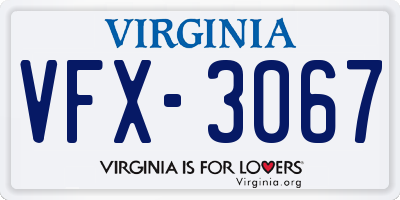 VA license plate VFX3067