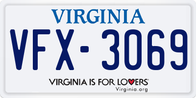 VA license plate VFX3069