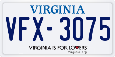 VA license plate VFX3075