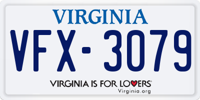 VA license plate VFX3079