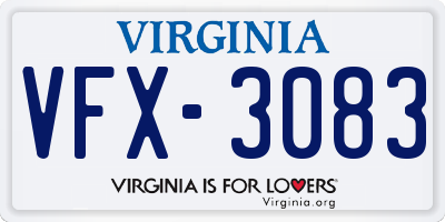 VA license plate VFX3083