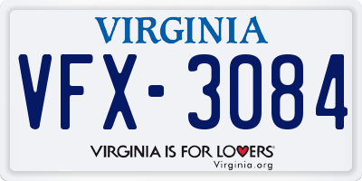 VA license plate VFX3084