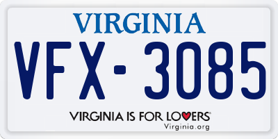 VA license plate VFX3085