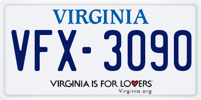 VA license plate VFX3090