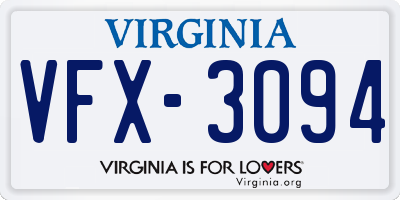 VA license plate VFX3094