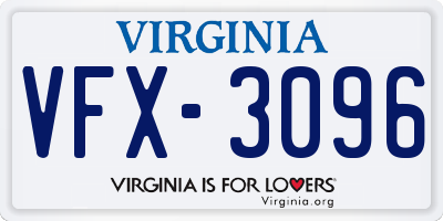 VA license plate VFX3096