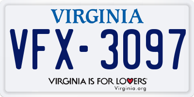 VA license plate VFX3097