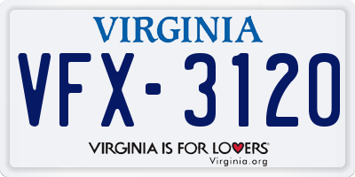 VA license plate VFX3120
