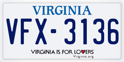 VA license plate VFX3136