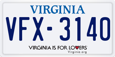 VA license plate VFX3140