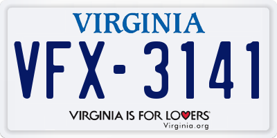 VA license plate VFX3141