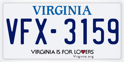 VA license plate VFX3159
