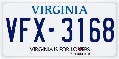 VA license plate VFX3168