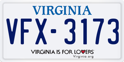 VA license plate VFX3173