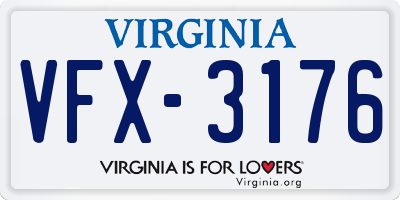 VA license plate VFX3176