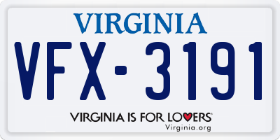 VA license plate VFX3191