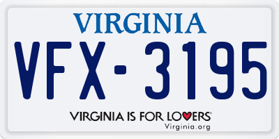 VA license plate VFX3195