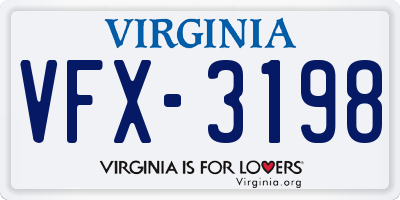VA license plate VFX3198