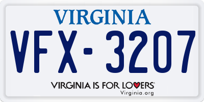 VA license plate VFX3207