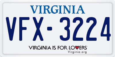 VA license plate VFX3224