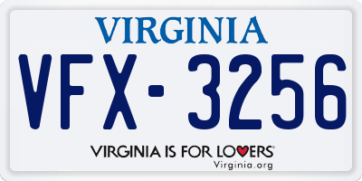 VA license plate VFX3256