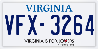 VA license plate VFX3264