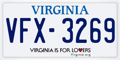 VA license plate VFX3269