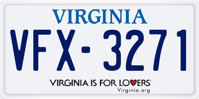 VA license plate VFX3271