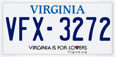 VA license plate VFX3272