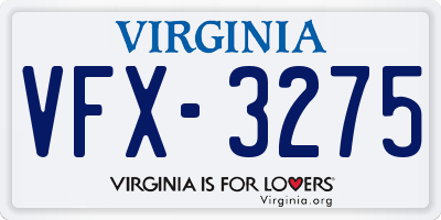 VA license plate VFX3275