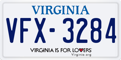 VA license plate VFX3284