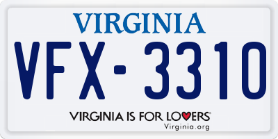 VA license plate VFX3310
