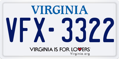 VA license plate VFX3322