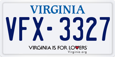 VA license plate VFX3327