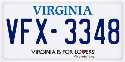 VA license plate VFX3348