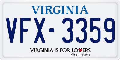 VA license plate VFX3359
