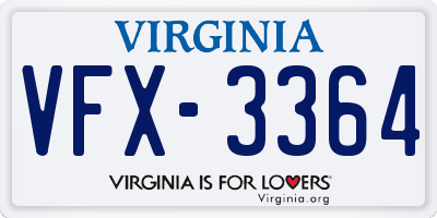VA license plate VFX3364