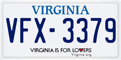 VA license plate VFX3379