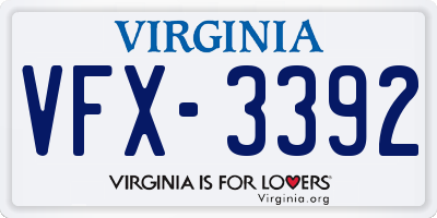 VA license plate VFX3392